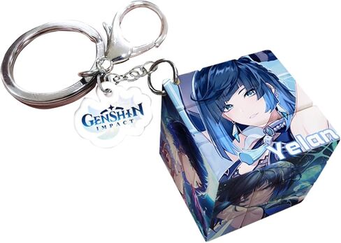 Genshin Creative Magic Puzzle Cube Cute Keychains Ornament Pendant Doll Bag Car Charm Pendant Silicone Keyring Gift in Saudi Arabia