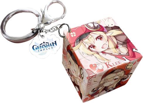 Genshin Creative Magic Puzzle Cube Cute Keychains Ornament Pendant Doll Bag Car Charm Pendant Silicone Keyring Gift in Saudi Arabia
