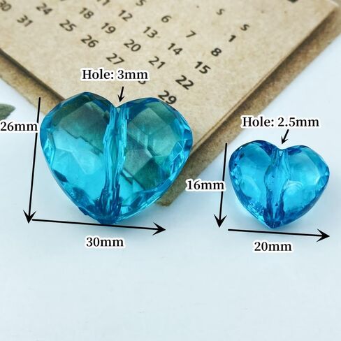 50pcs Acrylic Heart Beads 20mm Heart Shape Beads Loose Bead for Making Bracelet Necklace Jewelry Making Craft Beads(Red) in Saudi Arabia