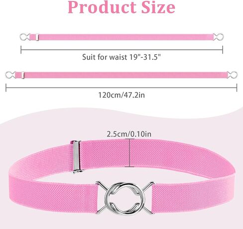 2 Pcs Elastic Belts for Girl, Women Stretch Waist Belt Quick Release Buckle Belt Simple Waistband for Dress Pants in Saudi Arabia