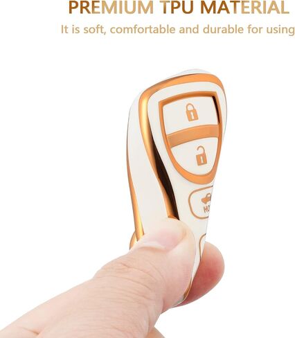 OFFCURVE Key Fob Cover for Nissan, Full TPU Protective Car Key Case Holder for Nissan Xterra Titan Armada Frontier Quest Sentra Infiniti FX35 FX45 QX4 3 Buttons Key Cover Car Accessories, White in Kuwait