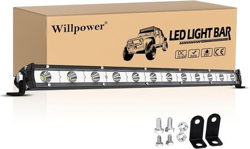 Willpower 25 inch LED Work Light Bar, Single Row 120W Spot Flood Combo Beam Off Road Driving Fog Lights with Mounting Bracket Waterproof Slim Light Bars for Pickup SUV ATV UTV Truck Light in Saudi Arabia