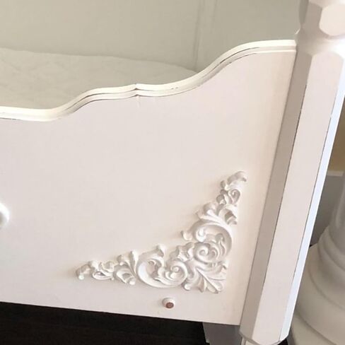 4PCS Corner Wooden Carving Decal Unpainted Wood Appliques Onlays DIY Wood Carved Furniture Appliques Onlays for Wall Bed Door Wardrobe Cabinet Furniture Decoration(04,15x15cm/5.91x5.91inch) in Saudi Arabia