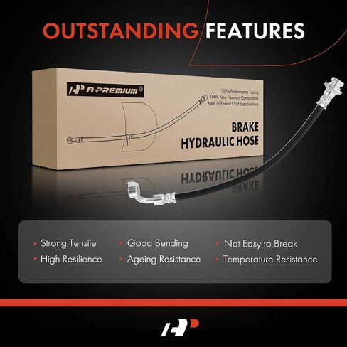 A-Premium Front Driver Brake Hydraulic Hose Compatible with Select Nissan and Infiniti Models - 350Z 2003-2009, G35 2003-2007 - Replace# 46211AL50A in Saudi Arabia