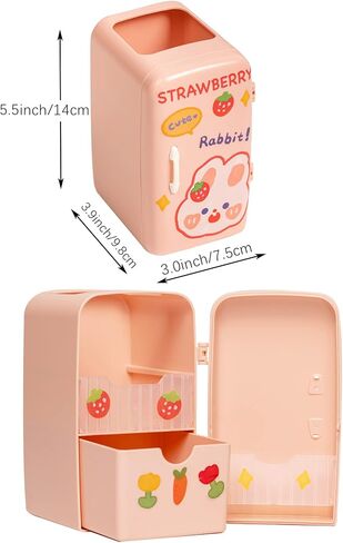 Desk Organizers Pencil Holder with Sticker, Pen Holder with Drawer, Makeup Brush Holder, Pen Organizer Storage for School Office, Multi-Functional Pencil Holder (White) in Saudi Arabia