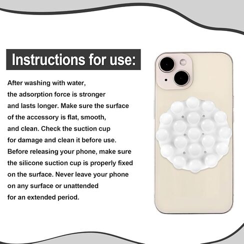 Double Sided Suction Phone Mount, Round Silicone Suction Cup Phone Holder Multifunctional Suction Phone Case Self-Adhesive Phone Sticky Grip for Mobile Devices(Black) in Saudi Arabia