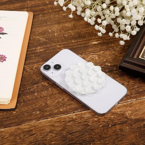 Double Sided Suction Phone Mount, Round Silicone Suction Cup Phone Holder Multifunctional Suction Phone Case Self-Adhesive Phone Sticky Grip for Mobile Devices(Black) in Saudi Arabia
