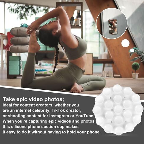 Double Sided Suction Phone Mount, Round Silicone Suction Cup Phone Holder Multifunctional Suction Phone Case Self-Adhesive Phone Sticky Grip for Mobile Devices(Black) in Saudi Arabia