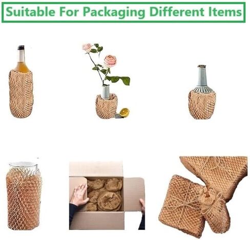 Honeycomb Packing Paper, 15 Inch x 328 Feet Eco Friendly Packing Materials for Shipping Breakable Recyclable Moving Supplies Paper Bubble Wrap Sheets Roll for Packing and Moving in Saudi Arabia