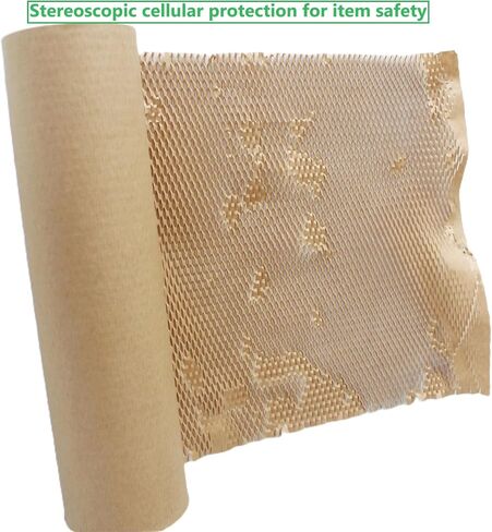 Honeycomb Packing Paper, 15 Inch x 328 Feet Eco Friendly Packing Materials for Shipping Breakable Recyclable Moving Supplies Paper Bubble Wrap Sheets Roll for Packing and Moving in Saudi Arabia