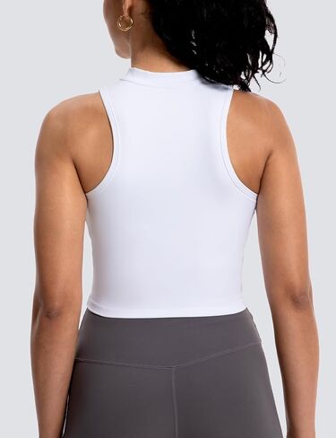 MathCat Half Zipper Workout Tank Tops for Women with Built in Bra, Racerback Workout Tops Sleeveless Crop Tops Gym Yoga Tops in Saudi Arabia