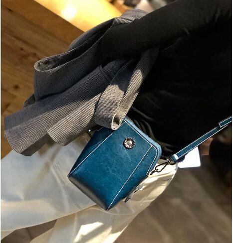 Women Vintage Leather Crossbody Phone Bag, Small Messenger Shoulder Bag Cash Handbag Wallet Purse With Card Slots in Saudi Arabia