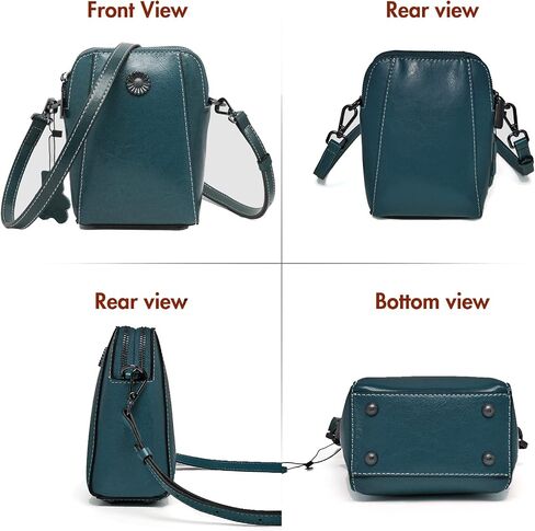 Women Vintage Leather Crossbody Phone Bag, Small Messenger Shoulder Bag Cash Handbag Wallet Purse With Card Slots in Saudi Arabia