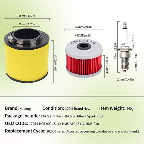 XULONG ATV Air Filter Element Cleaner Replacement for Honda Foreman 400 450 TRX400FW TRX450S TRX450ES TRX450FE TRX450FM Replace 17254-HC5-900(2PCS) in Saudi Arabia