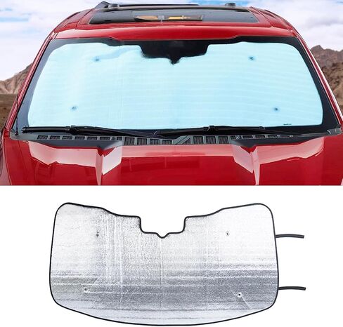Windshield Sunshade Truck Window Sun Shade Foldable Sun Visor with Black Interior Compatible with Ford F150 2021+ (Lariat, King Ranch, Platinum, XL, XLT, Limited, Raptor,Lighting) in Saudi Arabia