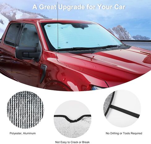 Windshield Sunshade Truck Window Sun Shade Foldable Sun Visor with Black Interior Compatible with Ford F150 2021+ (Lariat, King Ranch, Platinum, XL, XLT, Limited, Raptor,Lighting) in Saudi Arabia