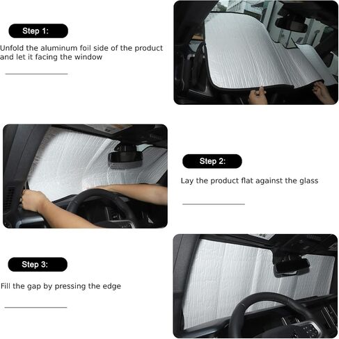 Windshield Sunshade Truck Window Sun Shade Foldable Sun Visor with Black Interior Compatible with Ford F150 2021+ (Lariat, King Ranch, Platinum, XL, XLT, Limited, Raptor,Lighting) in Saudi Arabia