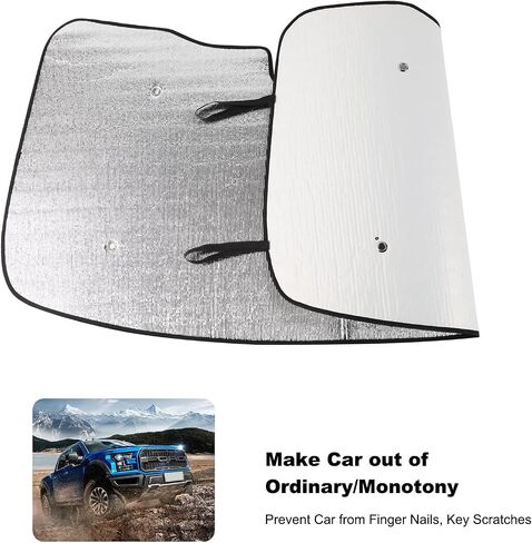 Windshield Sunshade Truck Window Sun Shade Foldable Sun Visor with Black Interior Compatible with Ford F150 2021+ (Lariat, King Ranch, Platinum, XL, XLT, Limited, Raptor,Lighting) in Saudi Arabia