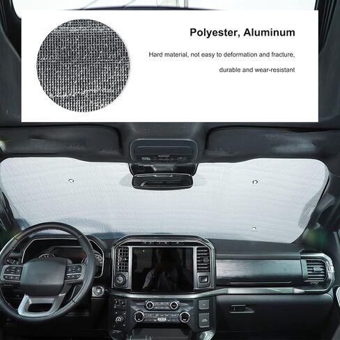 Windshield Sunshade Truck Window Sun Shade Foldable Sun Visor with Black Interior Compatible with Ford F150 2021+ (Lariat, King Ranch, Platinum, XL, XLT, Limited, Raptor,Lighting) in Saudi Arabia