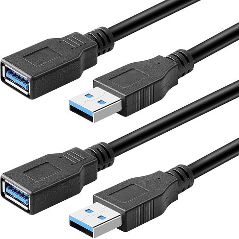 Pasow 2 Pack USB 3.0 Extension Cable SuperSpeed Type A Male to Female Extender Cord (1FT) in Saudi Arabia