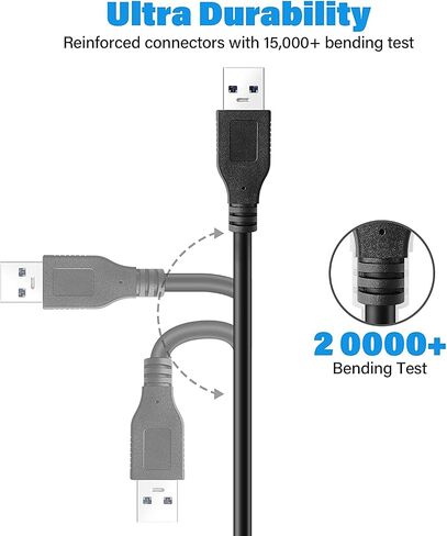 Pasow 2 Pack USB 3.0 Extension Cable SuperSpeed Type A Male to Female Extender Cord (1FT) in Saudi Arabia