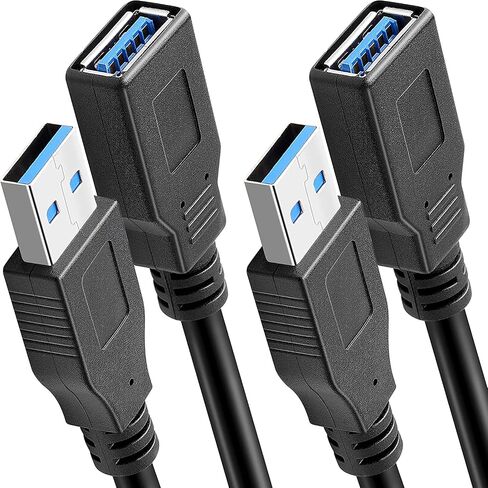 Pasow 2 Pack USB 3.0 Extension Cable SuperSpeed Type A Male to Female Extender Cord (1FT) in Saudi Arabia