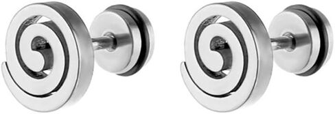 16G Spiral Swirl Screw Back Small Stud Earrings for Men Women Punk Minimalist Geometric Surgical Steel Cartilage Tragus Piercing Sleeper Studs Hypoallergenic for Sensitive Ears Gift in Saudi Arabia