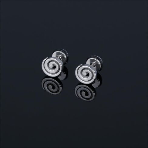 16G Spiral Swirl Screw Back Small Stud Earrings for Men Women Punk Minimalist Geometric Surgical Steel Cartilage Tragus Piercing Sleeper Studs Hypoallergenic for Sensitive Ears Gift in Saudi Arabia