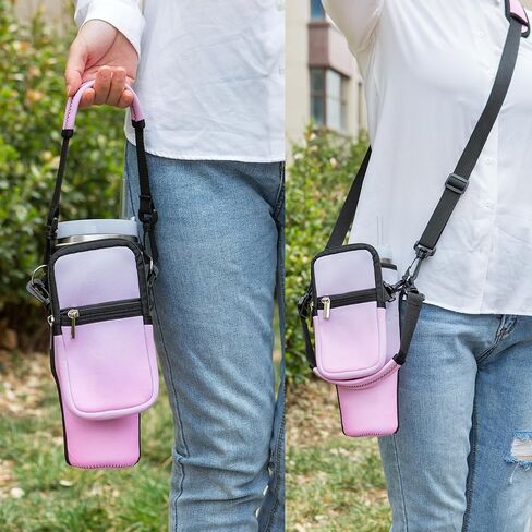 حقيبة حمل مع حزام جيب للهاتف لكوب ستانلي 40/30 أونصة، حقيبة حامل لزجاجة المياه ذات أكمام طويلة لكوب ستانلي وكوب ستانلي عصري بسيط 40 أونصة (40 أونصة، ST40-06) in Kuwait