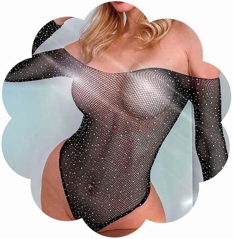 حجر الراين شبكة صيد السمك ارتداءها طويلة الأكمام شبكة Bodystocking ملهى ليلي الملابس الداخلية جوارب للنساء والفتيات in Saudi Arabia
