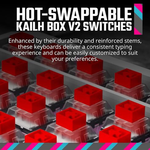 لوحة مفاتيح ألعاب RGB ميكانيكية لاسلكية من Cooler Master MK770 Macaron، Kailh Box V2 Click White Switchs، هيكل الحشية، قابل للتبديل السريع، Bluetooth|2.4 جيجا هرتز، قرص باللمس ثلاثي الاتجاهات، QWERTY (MK-770-MCKW1-US) in Kuwait