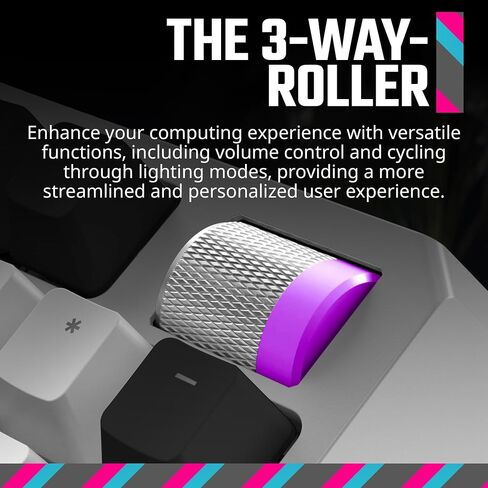 لوحة مفاتيح ألعاب RGB ميكانيكية لاسلكية من Cooler Master MK770 Macaron، Kailh Box V2 Click White Switchs، هيكل الحشية، قابل للتبديل السريع، Bluetooth|2.4 جيجا هرتز، قرص باللمس ثلاثي الاتجاهات، QWERTY (MK-770-MCKW1-US) in Kuwait