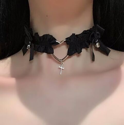 قطعتان من رباط الفخذ على شكل قلب قابل للتعديل، حزام أربطة مرن للساق للنساء، مناسب للقلادة، أسود/أبيض in Kuwait