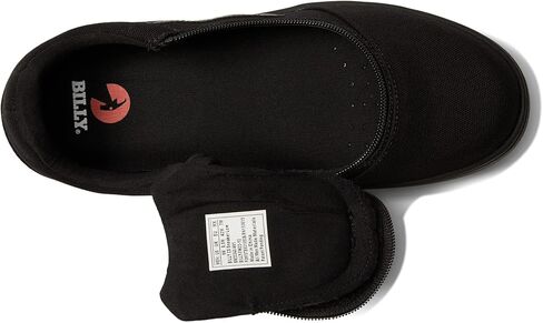 حذاء رياضي منخفض من BILLY Footwear CS للأطفال - هيكل صناعي - إغلاق بسحاب ورباط - مقدمة دائرية باللون الأسود حتى الأرض 11.5 عرض in Kuwait