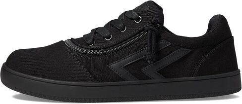 حذاء رياضي منخفض من BILLY Footwear CS للأطفال - هيكل صناعي - إغلاق بسحاب ورباط - مقدمة دائرية باللون الأسود حتى الأرض 11.5 عرض in Kuwait