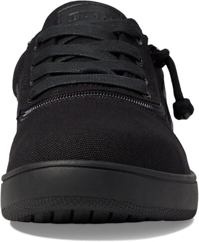 حذاء رياضي منخفض من BILLY Footwear CS للأطفال - هيكل صناعي - إغلاق بسحاب ورباط - مقدمة دائرية باللون الأسود حتى الأرض 11.5 عرض in Kuwait