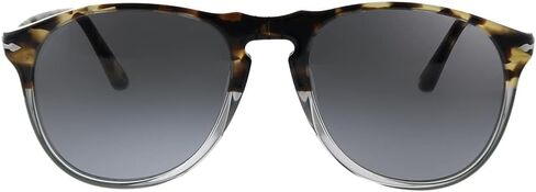 Persol Men's PO9649S Aviator Sunglasses, Taupe Grey Transparent/Dark Grey, 55 mm in Saudi Arabia