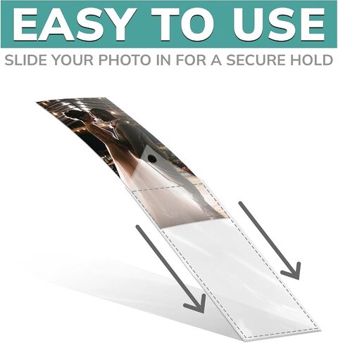 إطارات PBF PHOTO BOOTH بأكمام شفافة من الفينيل لصور Shutterbooth | مسح الإشارات المرجعية حامل شريط الصور | إشارات مرجعية مخصصة يمكنك صنعها بنفسك | إشارات مرجعية واضحة للصياغة (25 حزمة) in Kuwait