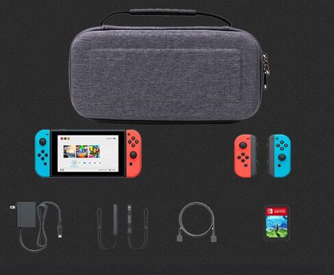 BGGCHEECA GO-L Hard Carrying Shell Case Compatible with Switch/Switch OLED, with 19 Game Card Slots and 2 Micro SD Card Slots, Portable Travel Carry Case, with 4 Thumb Grip Caps. (Black/Red) in Saudi Arabia