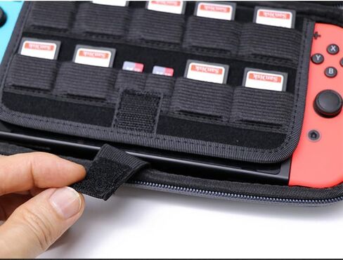 BGGCHEECA GO-L Hard Carrying Shell Case Compatible with Switch/Switch OLED, with 19 Game Card Slots and 2 Micro SD Card Slots, Portable Travel Carry Case, with 4 Thumb Grip Caps. (Black/Red) in Saudi Arabia