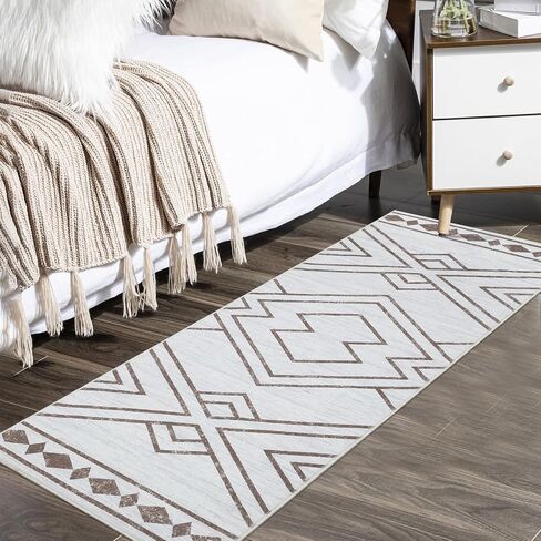 Area Rug 8x10 Modern Geometric Area Rug Moroccan Indoor Carpet Large Area Rug Machine Washable Rug Non Slip Indoor Carpet for Living Room Bedroom Home Decor, Grey, 8’x10’ in Saudi Arabia
