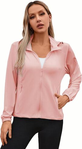 Women's UPF 50+ Sun Protection Athletic Jacket Pockets Long Sleeve Lightweight Cooling Shirts Hiking Outdoor in Saudi Arabia