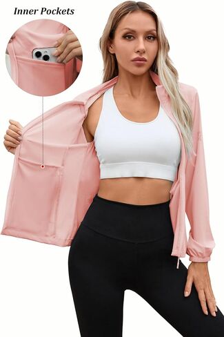 Women's UPF 50+ Sun Protection Athletic Jacket Pockets Long Sleeve Lightweight Cooling Shirts Hiking Outdoor in Saudi Arabia