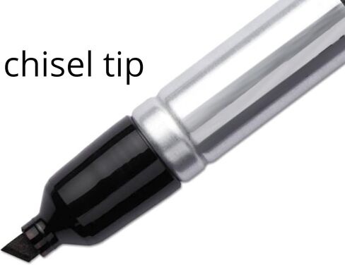 قلم تحديد دائم جامبو 1InTheOffice، أقلام تحديد ذات طرف إزميل عريض، قلم تحديد دائم سميك، أسود، (4 عبوات) in Saudi Arabia