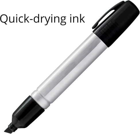 قلم تحديد دائم جامبو 1InTheOffice، أقلام تحديد ذات طرف إزميل عريض، قلم تحديد دائم سميك، أسود، (4 عبوات) in Saudi Arabia