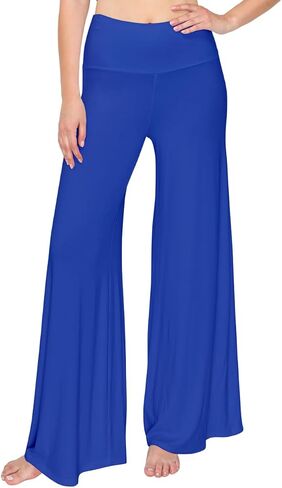Women's Stretchy Wide Leg Palazzo Lounge Pants High Waist Palazzo Pants (S~XL) in Saudi Arabia