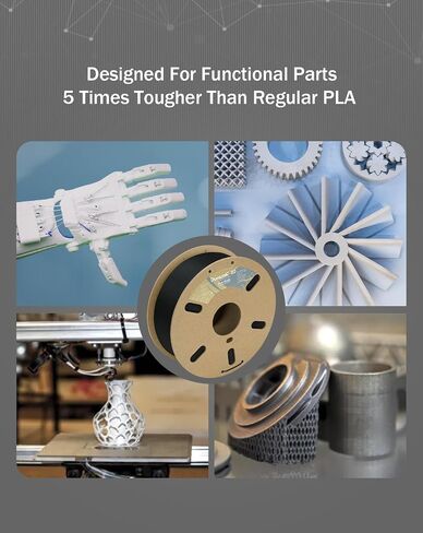 DURAMIC 3D PLA Plus Filament 1.75 مم أبيض 1 كجم، 1.75 PLA Pro 3D خيوط الطابعة 8 مرات قوة، 1 كجم من الورق المقوى بكرة طباعة ثلاثية الأبعاد دقة الأبعاد 99% +/- 0.03 مم in Kuwait