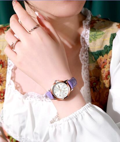 Women's Casual Wrist Watch, Leather Band Analog Quartz Ladies Dress Watch with Calendar Date, Classic Gifts for Her in Saudi Arabia