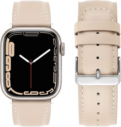 Anlinser Bands Compatible with Apple Watch Band 45mm 44mm 42mm 41mm 40mm 38mm for Women Men, Leather Replacement Strap Design for iWatch Ultra 2 Series 9 8 7 6 5 4 3 SE (41/40/38, Starlight) in Saudi Arabia