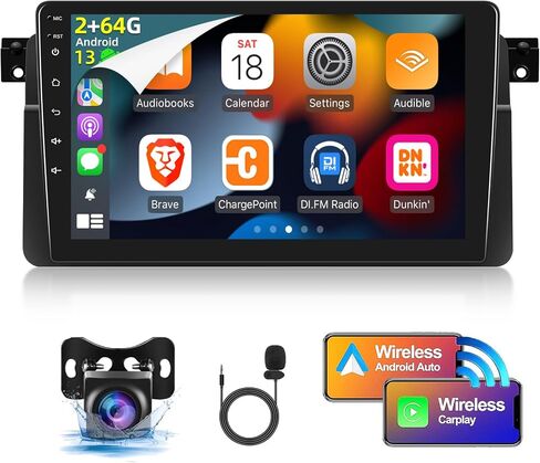 [2G+64G] Car Radio for BMW 3 Series E46 1999-2005, Android 13 Touch Screen Car Play Stereo, Carplay/Android Auto/EQ Audio/SWC/Bluetooth in Saudi Arabia